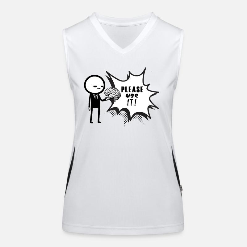 pls_use_it - Women's Functional Contrast Tank Top - white/black