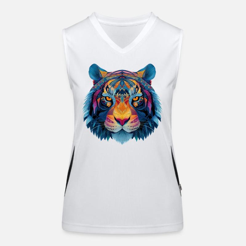 Tête de tigre Débardeur respirant contrasté Femme