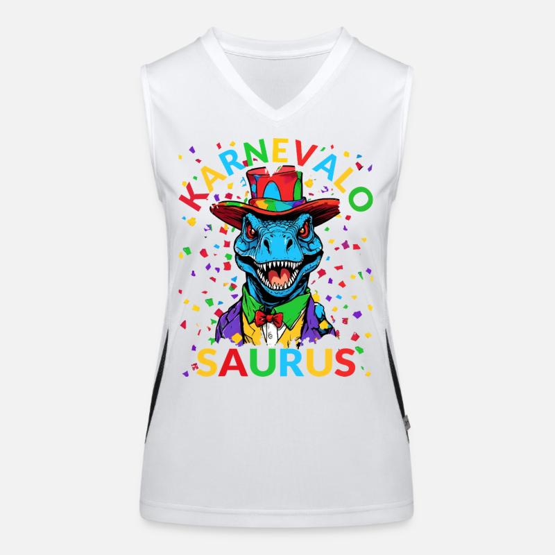 Dinosaurier Kostüm Kölner Karneval Konfetti Dino Funktionelles Kontrast-Tank Top für Frauen