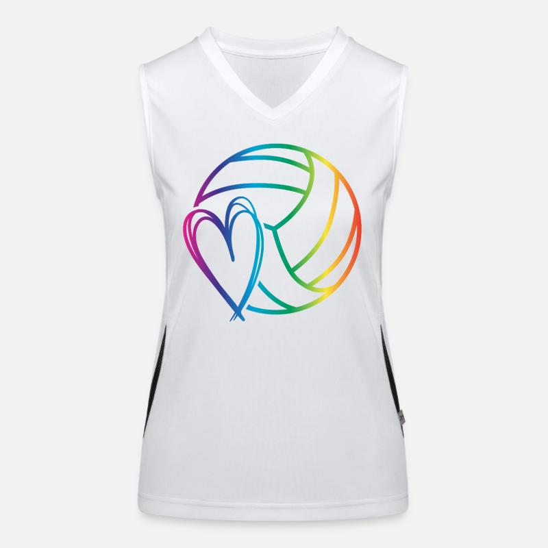 Volleyball Liebe Funktionelles Kontrast-Tank Top für Frauen