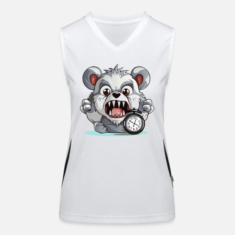 Aggressiver Panda mit Wecker Funktionelles Kontrast-Tank Top für Frauen