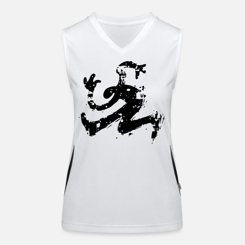 Minimal Abstrakt Form Bewegung Zeichnung Dynamisch Funktionelles Kontrast-Tank Top für Frauen