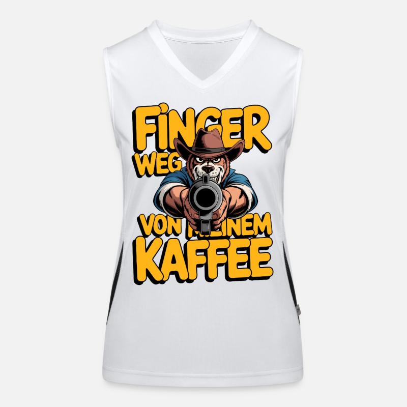 Hands off my coffee dog Women's Functional Contrast Tank Top