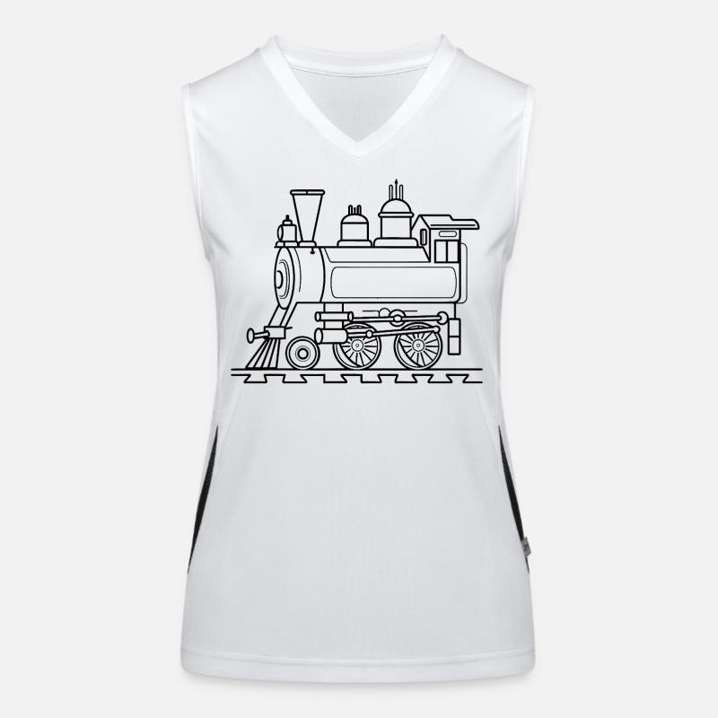 Eisenbahn Comic Stil Funktionelles Kontrast-Tank Top für Frauen