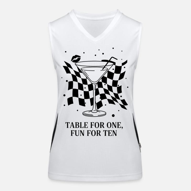 Table For One Martini Party Women's Functional Contrast Tank Top