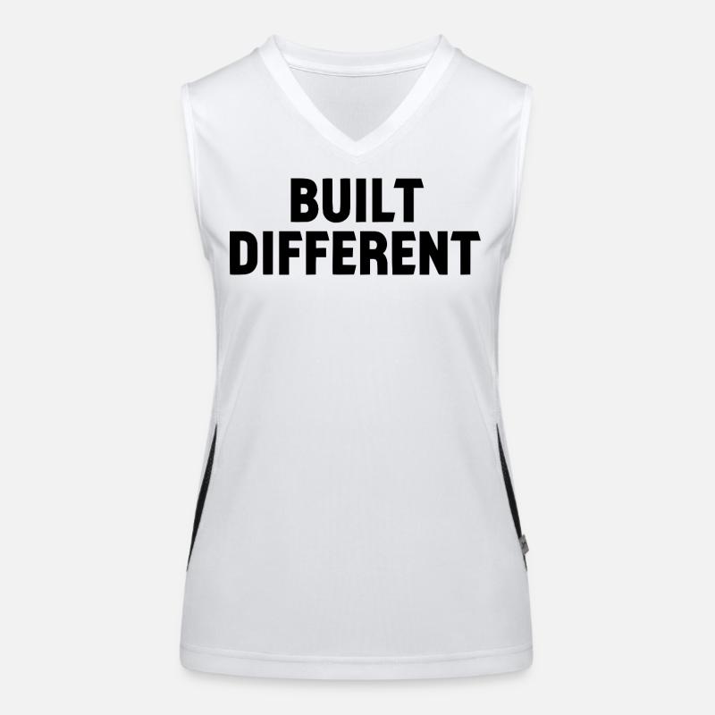 Built Different Statement Schriftzug Funktionelles Kontrast-Tank Top für Frauen