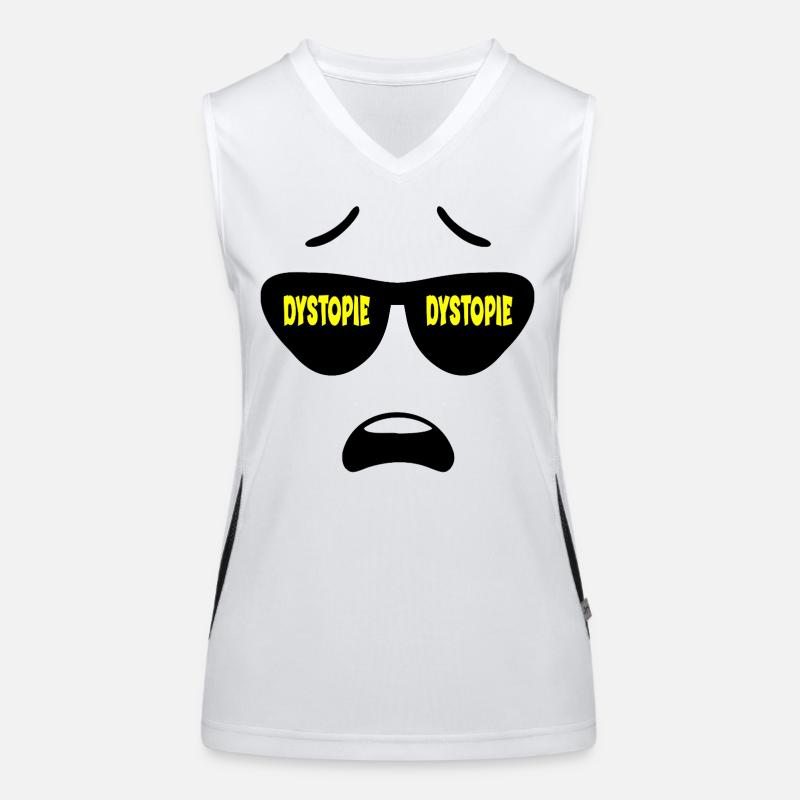 Facial Expression Dystopia Future Women's Functional Contrast Tank Top
