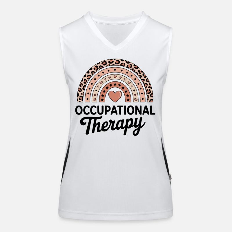 Rainbow Heart Therapy Motif Women's Functional Contrast Tank Top