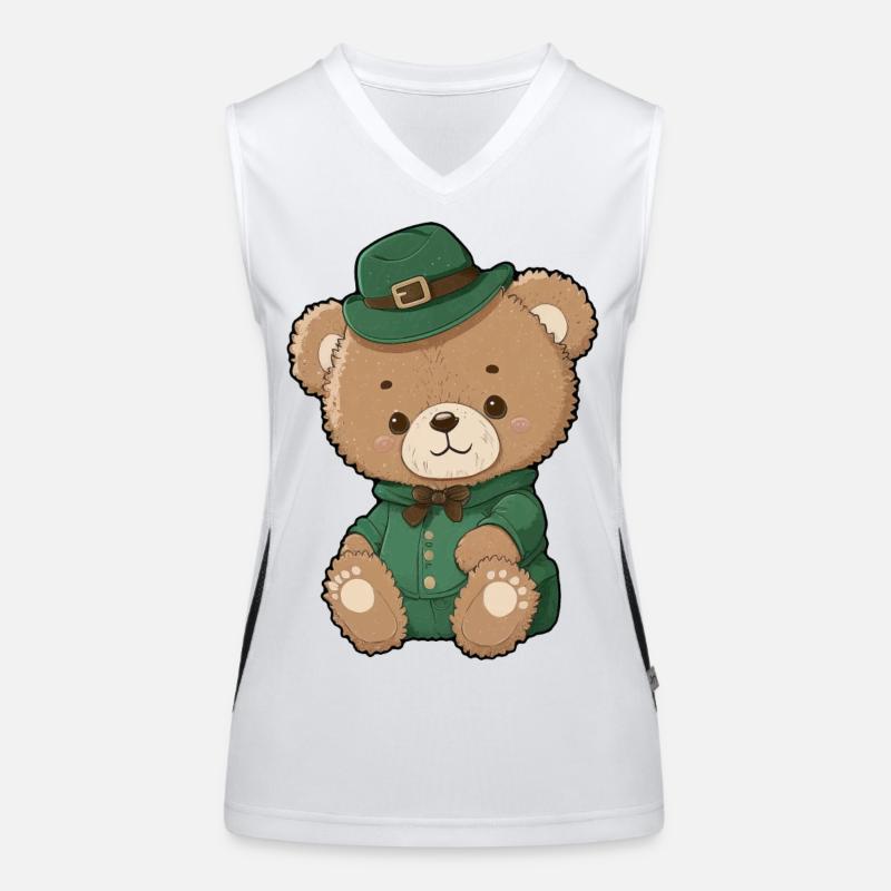 Emerald Leprechaun Bear Women's Functional Contrast Tank Top