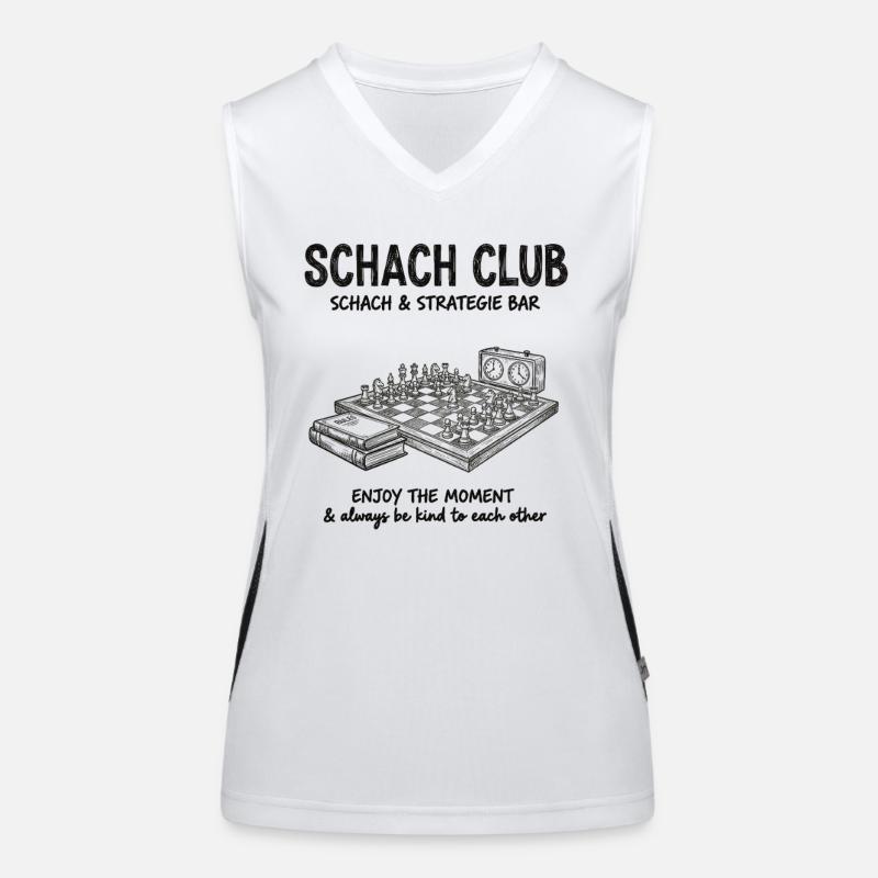 Chess Club Strategy Design – Vintage Chess Bar Women's Functional Contrast Tank Top