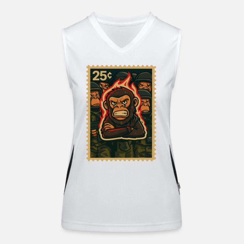 Feuer und Affe Protest Funktionelles Kontrast-Tank Top für Frauen