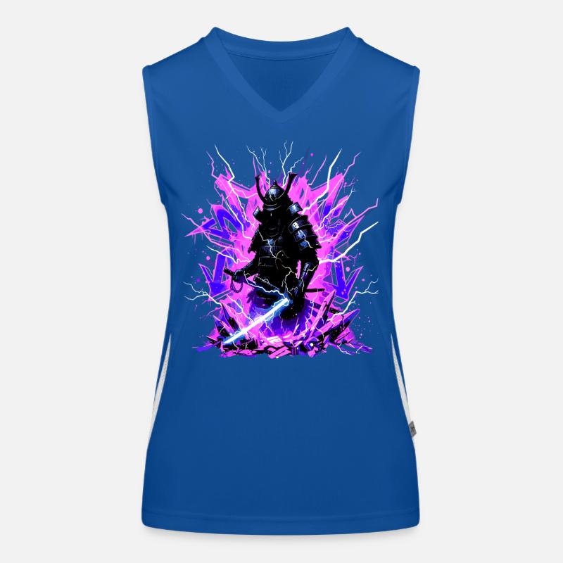 Cyber Samurai – Synthwave Katana Geist Débardeur respirant contrasté Femme