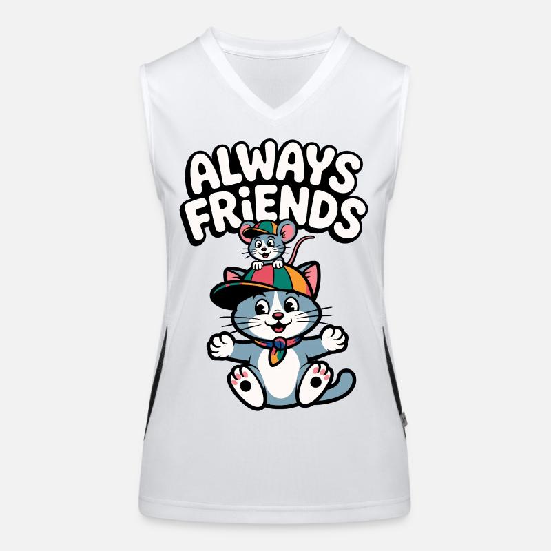 Always Friends Cat and Mouse Women's Functional Contrast Tank Top