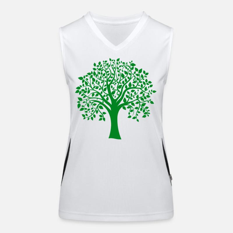 Base Green Jumbo Tree Print Silhouette Women's Functional Contrast Tank Top