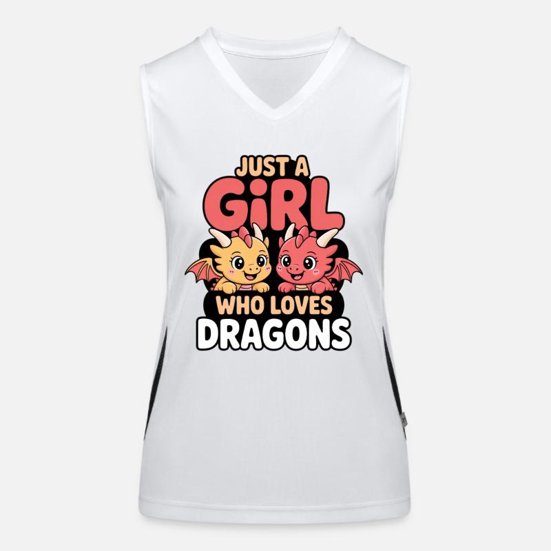 Nur ein Mädchen welches Drachen liebt Funktionelles Kontrast-Tank Top für Frauen