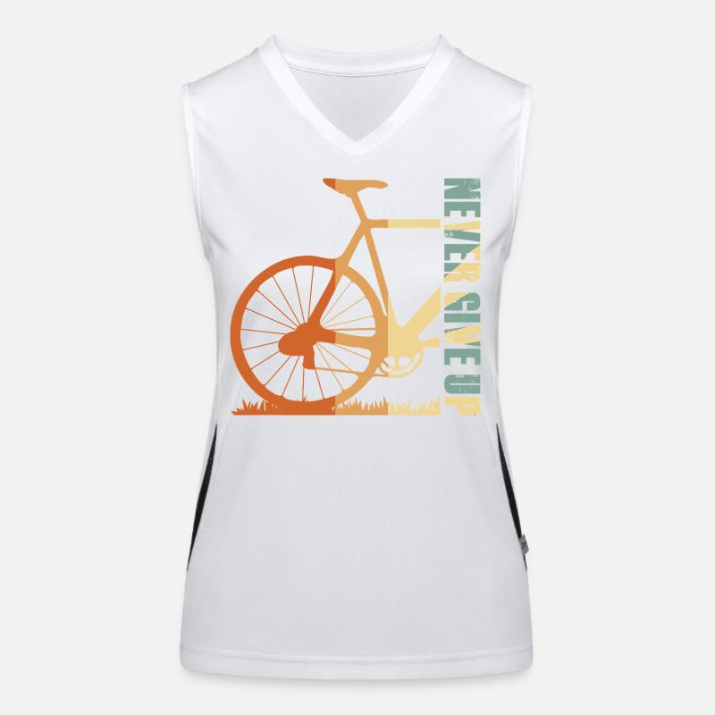 Conception de la silhouette du vélo en pente Débardeur respirant contrasté Femme