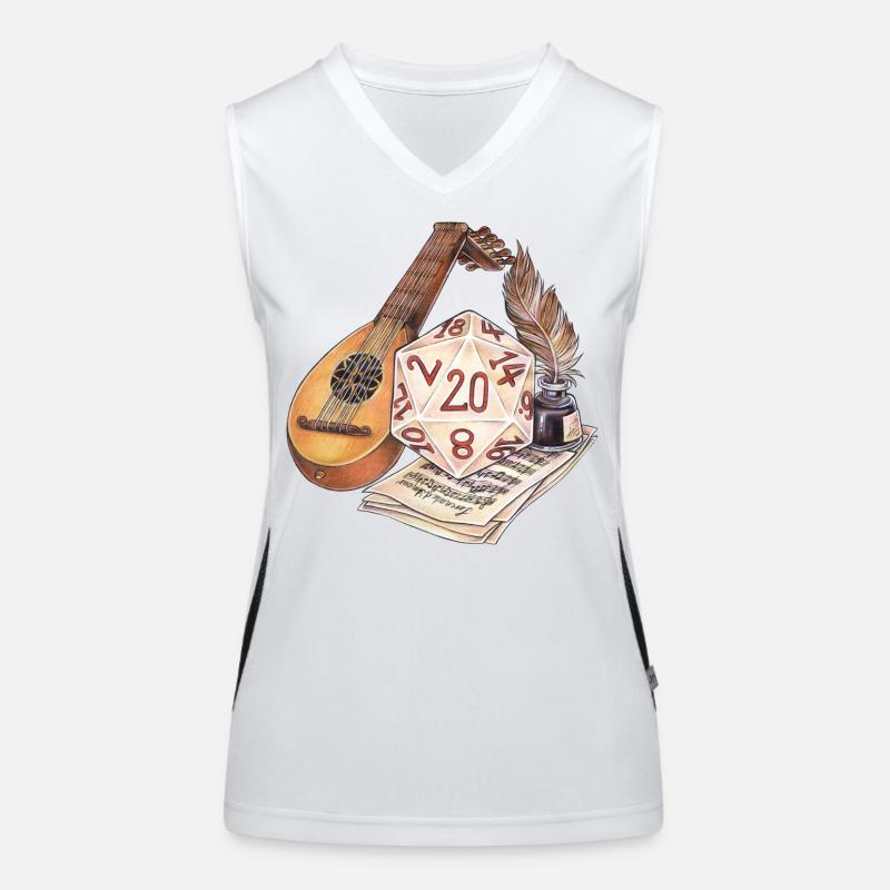 Rollenspiel Tabletop D20 Würfel Geschenk Barde Funktionelles Kontrast-Tank Top für Frauen