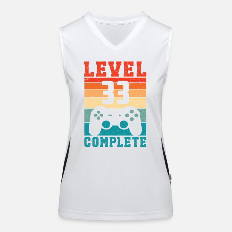 33rd Birthday Level 33 Complete 33 Years Gamer Women's Functional Contrast Tank Top
