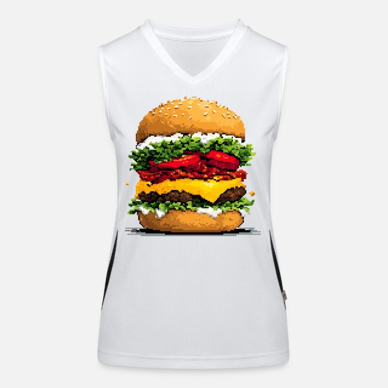 Pixel hamburger Pixel Art rétro Débardeur respirant contrasté Femme