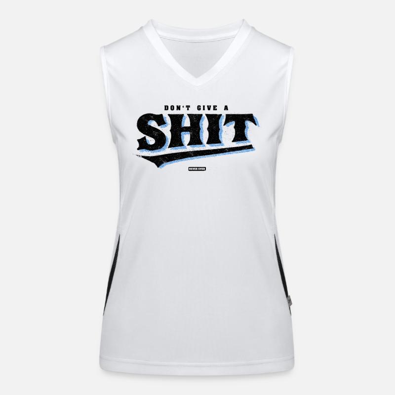 Blue Brush Lettering Never Ever Women's Functional Contrast Tank Top