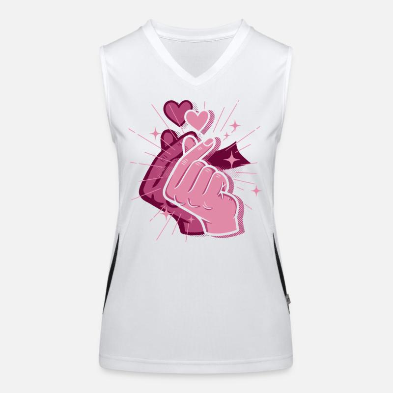 Kpop Doigt Cœur Coréen Pop Mignonne Amour Coré Kpop Débardeur respirant contrasté Femme
