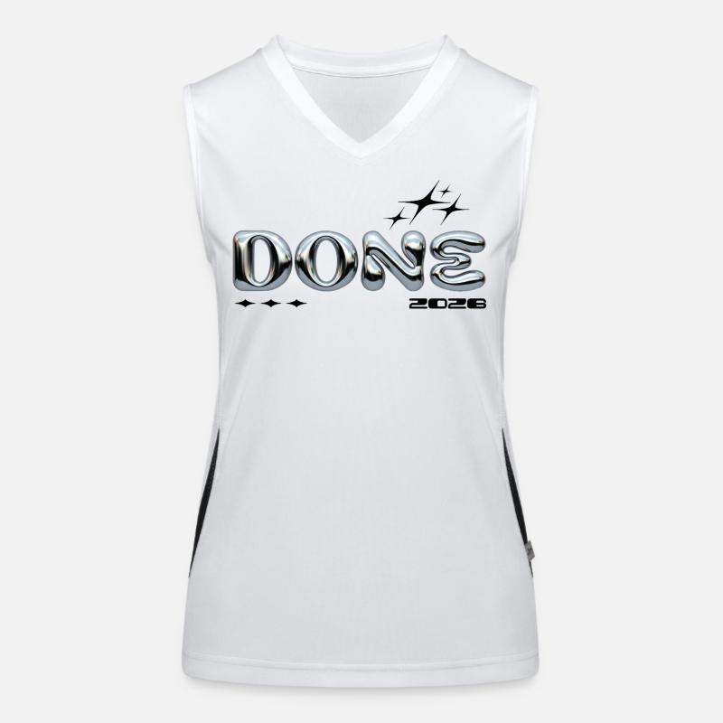 Chrome bubble letters DONE Women's Functional Contrast Tank Top