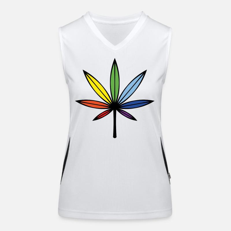 Cannabis / Marijuana / Chanvre (Résumé / Arc-en-ciel) Débardeur respirant contrasté Femme
