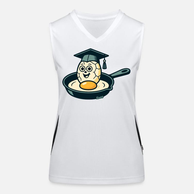 Ei mit Abschluss Hut in der Pfanne Funktionelles Kontrast-Tank Top für Frauen
