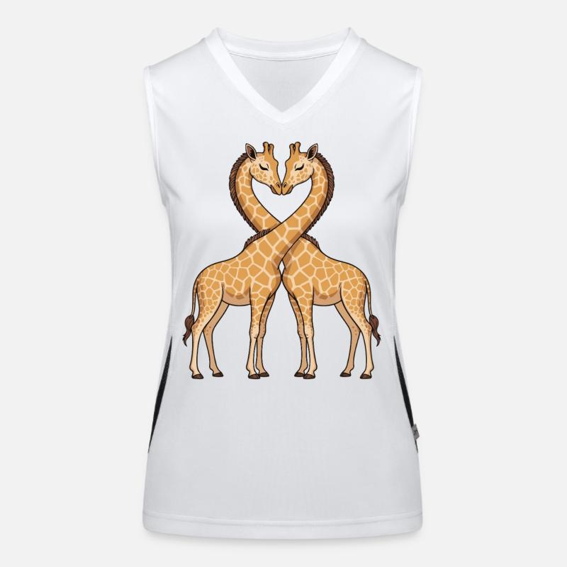 Duo girafe en forme de cœur Débardeur respirant contrasté Femme