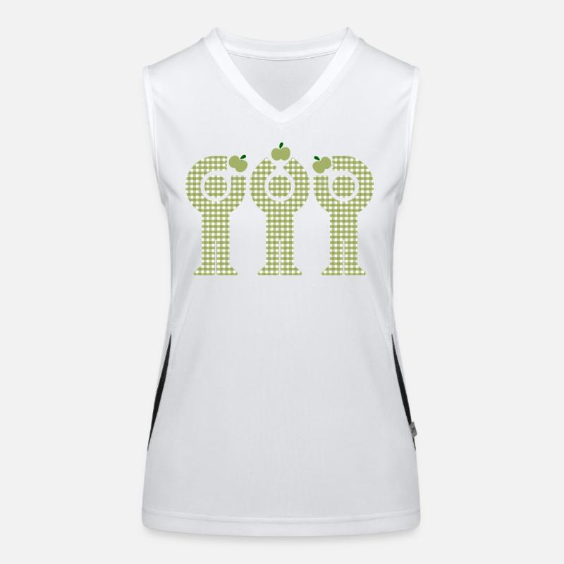 Green Gingham Minis Apple Figures Women's Functional Contrast Tank Top