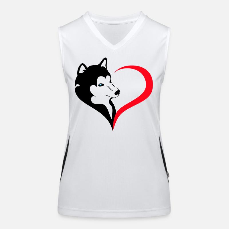 Husky avec silhouette en forme de cœur Débardeur respirant contrasté Femme