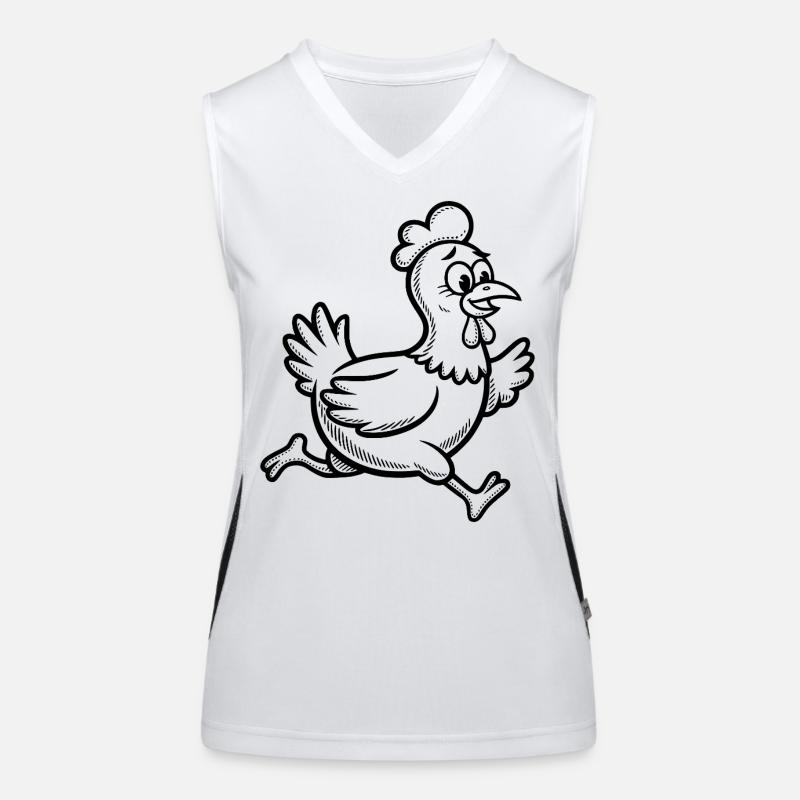 Poule Poule Drôle Course de Coq Course Débardeur respirant contrasté Femme