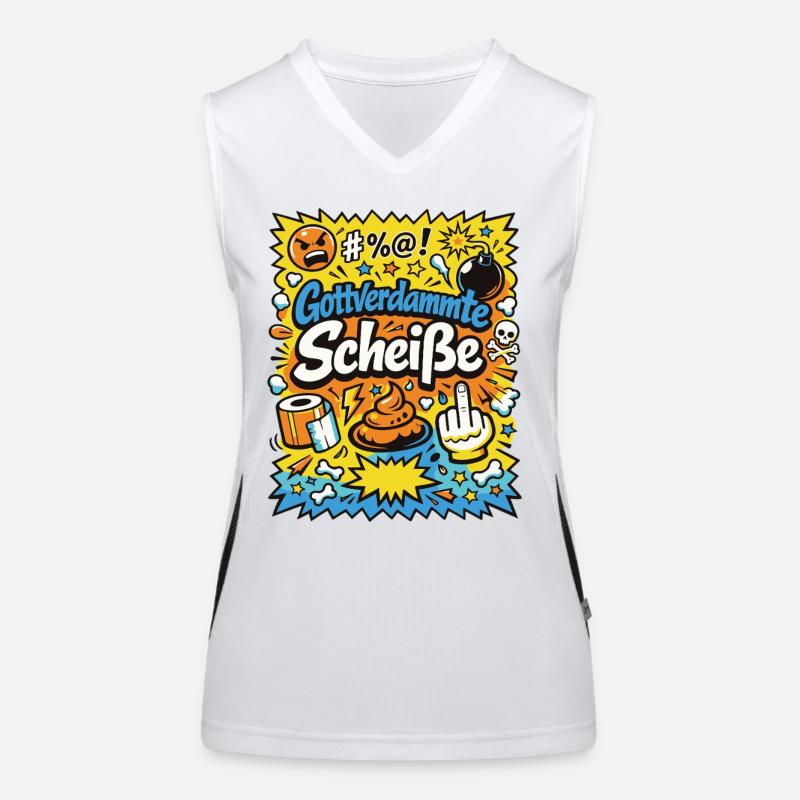 Gottverdammte Scheiße! Comic-Explosion Funktionelles Kontrast-Tank Top für Frauen