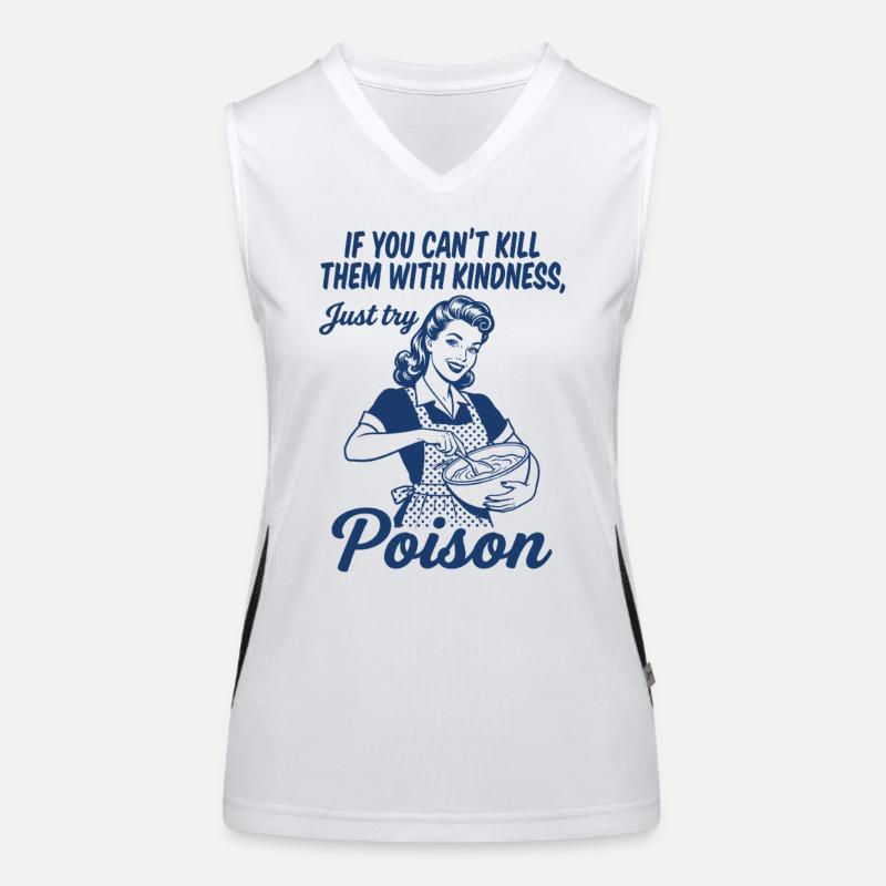PoisonKill Them With Poison – Schwarzer Humor Back Funktionelles Kontrast-Tank Top für Frauen