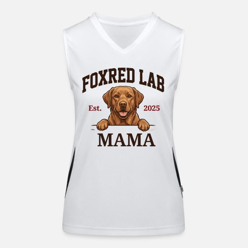 Foxred Lab Mama Est. 2025 – Dog Mama Design Women's Functional Contrast Tank Top
