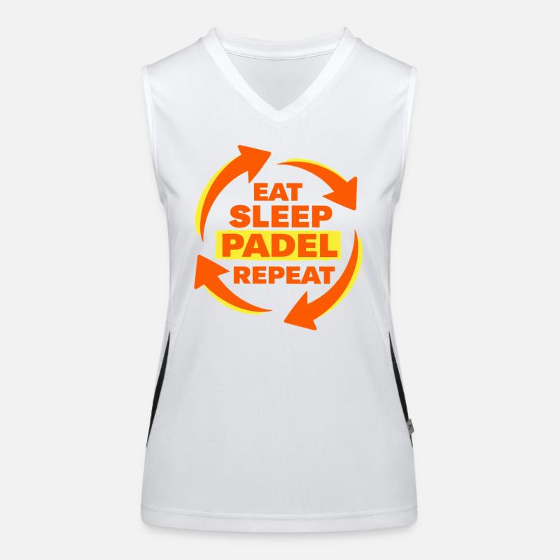 Eat Sleep Padel Repeat Sportler Statement Funktionelles Kontrast-Tank Top für Frauen