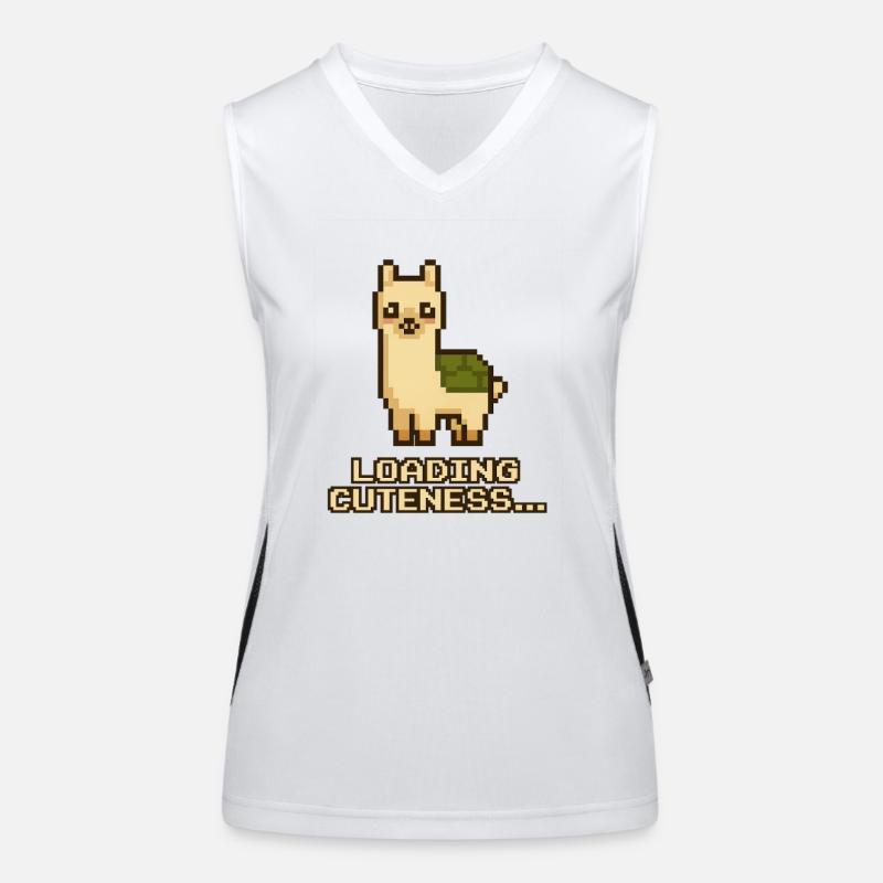 Pixel-Lama: Laden der Niedlichkeit Funktionelles Kontrast-Tank Top für Frauen