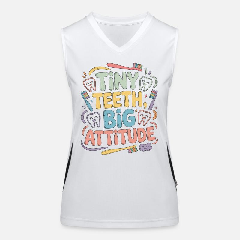 Pediatric Dentist Tiny Teeth Big Dental Health Funktionelles Kontrast-Tank Top für Frauen