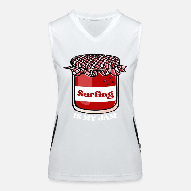 Surfing Jam Motif on Glasses Print Women's Functional Contrast Tank Top