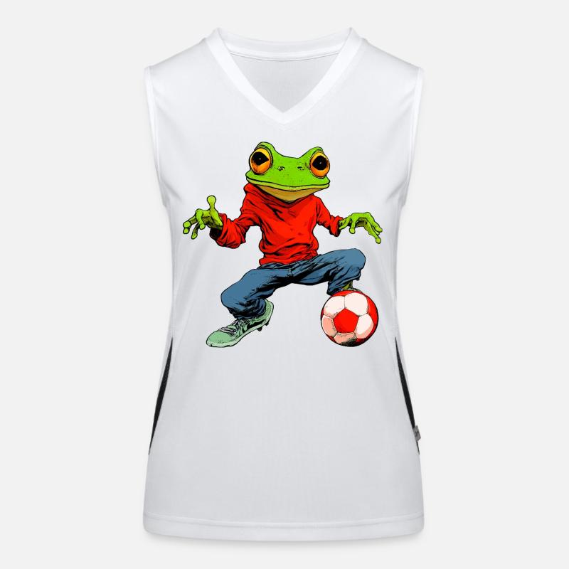 Frosch Fussball Funktionelles Kontrast-Tank Top für Frauen