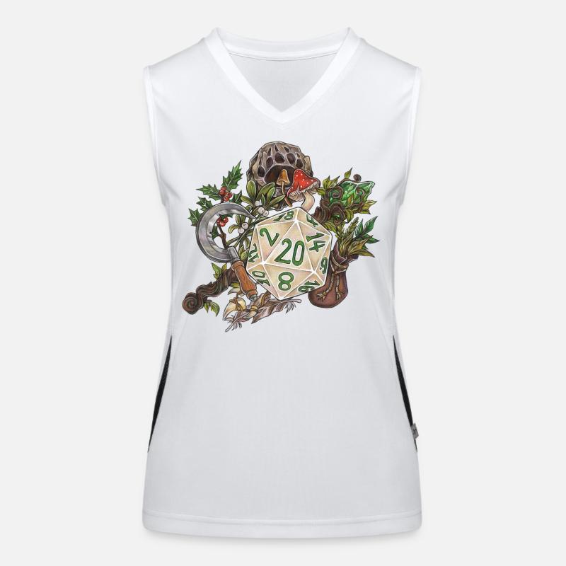 RPG Tabletop D20 Dice Gift Druid Women's Functional Contrast Tank Top