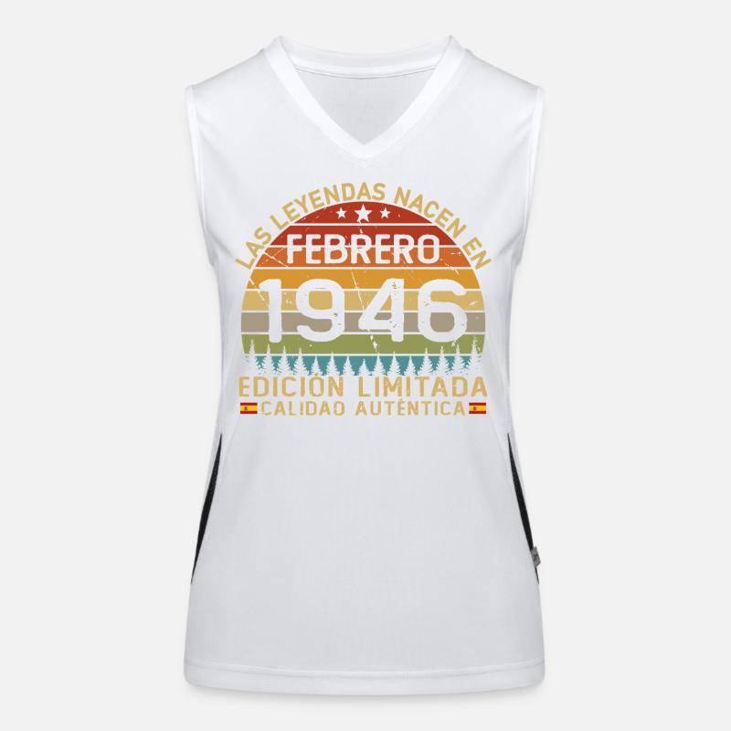 February Legends Born February 1946 Women's Functional Contrast Tank Top