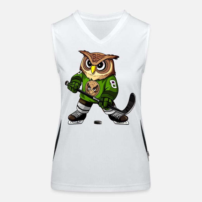 Eule Eishockey Funktionelles Kontrast-Tank Top für Frauen