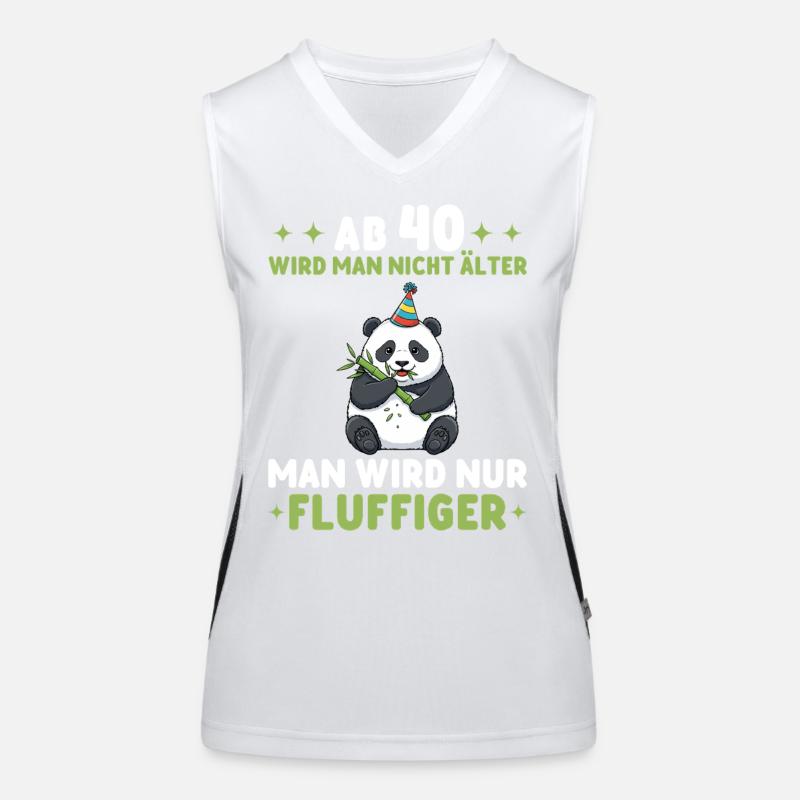 40. Geburtstag Panda - Man wird fluffiger Funktionelles Kontrast-Tank Top für Frauen