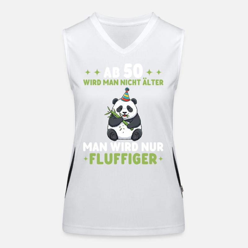50th Birthday Panda - You Get Fluffier Women's Functional Contrast Tank Top