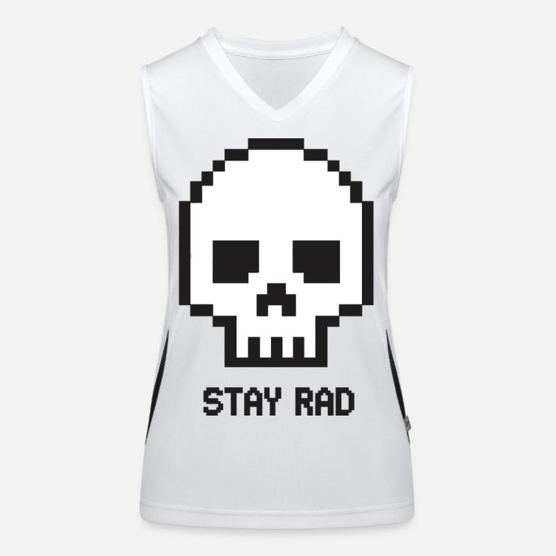 Pixel Skull Stay Wheel Women's Functional Contrast Tank Top