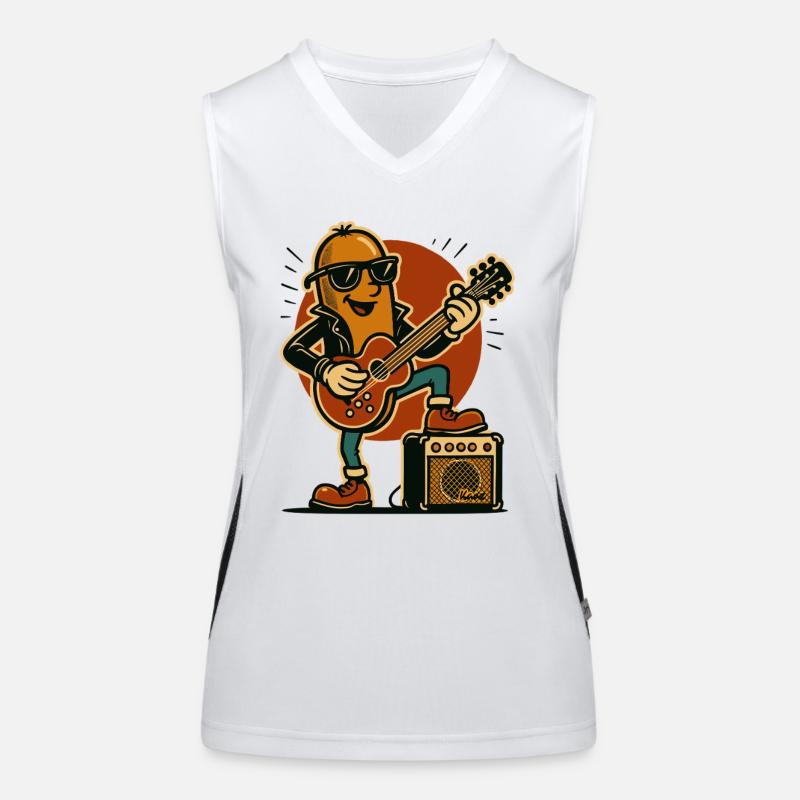 Rockiger Hotdog Wurst Gitarrist Funktionelles Kontrast-Tank Top für Frauen