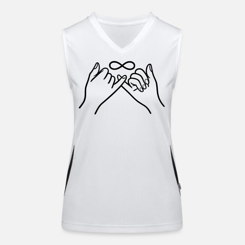 Pinkie Promise Infinity Minimal Line Art Design Funktionelles Kontrast-Tank Top für Frauen