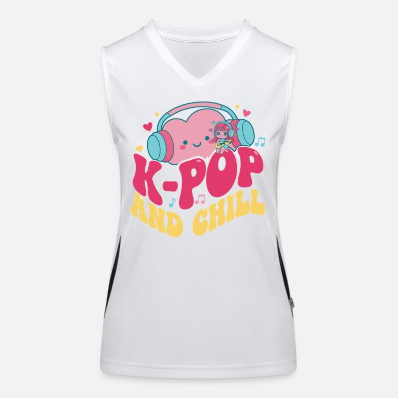K-Pop ET CHILL Musique coréenne mignonne que les fans de Kpop adorent Débardeur respirant contrasté Femme