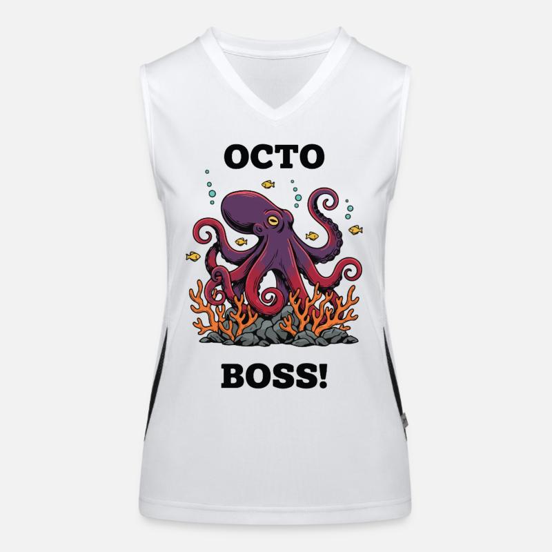 OctoBoss Reef King Oktopus Funktionelles Kontrast-Tank Top für Frauen
